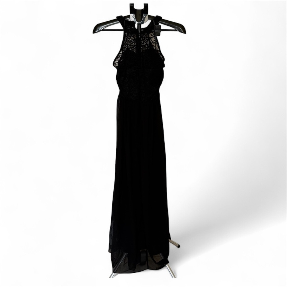 Wedtrend Black Lace Evening Maxi Dress – Size L (New with Tags) - Picture 2 of 6